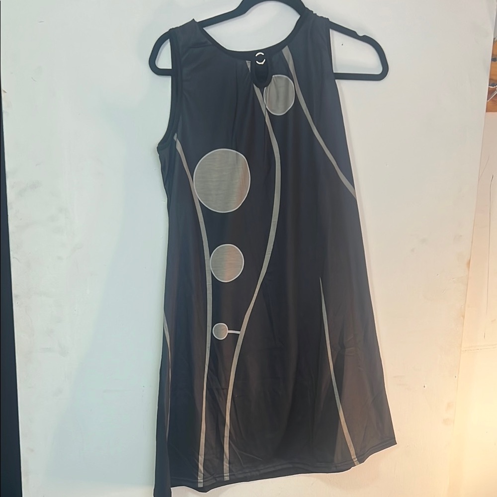 Black and Gray Sleeveless summer Dress